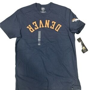 47 Brand Denver Broncos NFL Football Crew Neck T Shirt Mens Medium Navy Orange